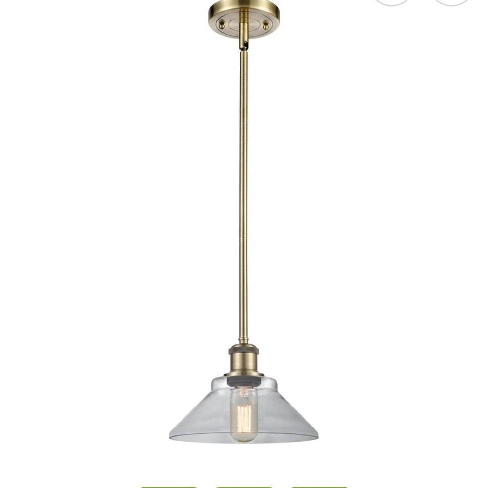 NIB Innovations Lighting 516-1S-BB 1 Mini Light Pendant in Brass Clear Globe